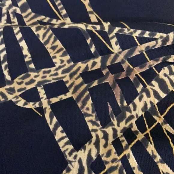 David Meister Linear Animal Print Halter Dress - Picture 5 of 7